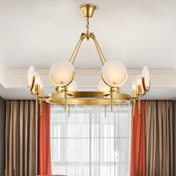 Светильник подвесной бронзовый Alvexa, металл, мрамор, 80*50 см, Е14