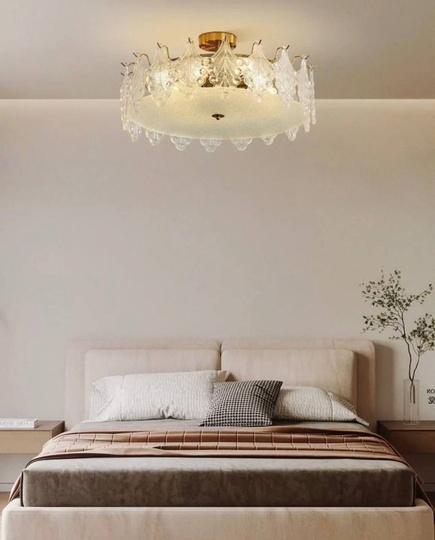 Люстра подвесная, медный, стекло, ANEMONE 60*20, металл, E14.