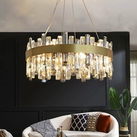 Люстра подвесная, медный, кристалл, BEAUTIFUL 100*25, металл, E14.