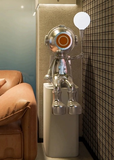 Торшер хром Elvynix, 55*48*100 см, LED, E27, смола со стекловолокном, 5 Вт