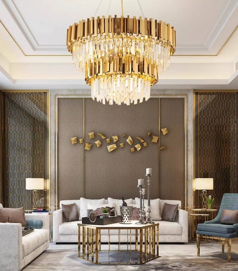 Люстра подвесная, медный, кристалл, DOTTY 75*58, металл, E14.