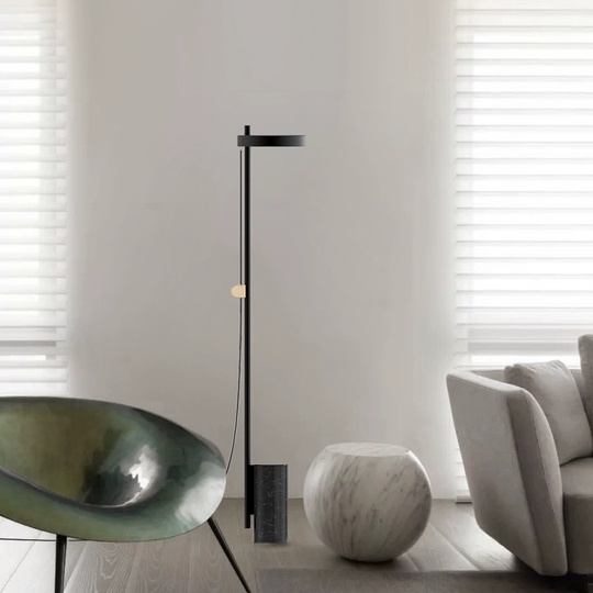 Торшер черный Lumen, 28*28*165 см, LED, ПММА, мрамор, 10 Вт