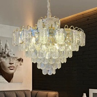 Люстра подвесная, золото, хрусталь, THOMAS 60*51 металл, E14.