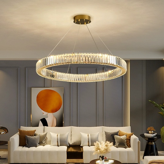 Люстра подвесная, золото, кристалл, CHIP 50*12 металл, E14.