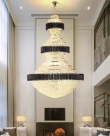 Люстра подвесная, золото, хрусталь, BUSTER  150*220 металл, E14.