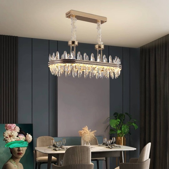 Люстра подвесная ERGUM 80*32 золото, стекло, металл, LED.