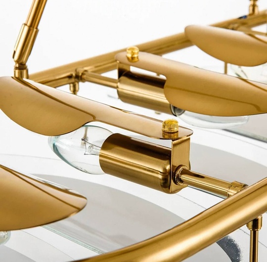 Люстра подвесная, бронза, DERYA 126*10, стекло, металл, E14.