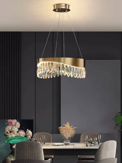 Люстра подвесная, медь, кристалл, GUNHAN 60*25, металл, LED.