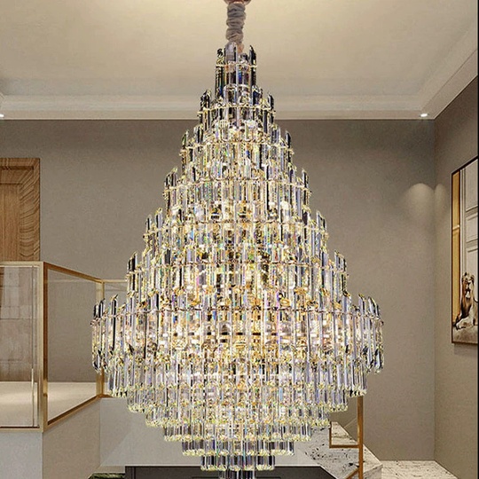 Люстра подвесная, золото, кристалл, QANTAS  100*138 металл, E14.