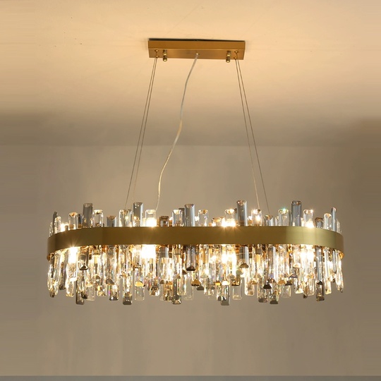 Люстра подвесная, медный, кристалл, CHIC 90*25, металл, E14.