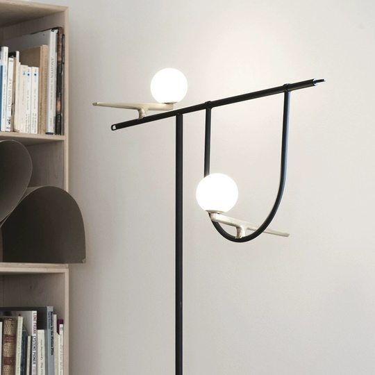 Торшер черный Lumios, 50*170 см, LED, G9*2, металл, 10 Вт