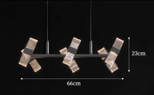 Люстра подвесная, черный, ПММА, AEGENWULF 66*23, металл, LED