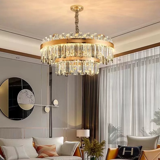 Люстра подвесная BATI 95*45 золото, кристалл, металл, LED.