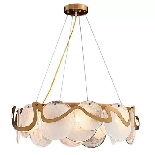 Люстра подвесная, медный, стекло, FREEDOM 60*25, металл, E14.