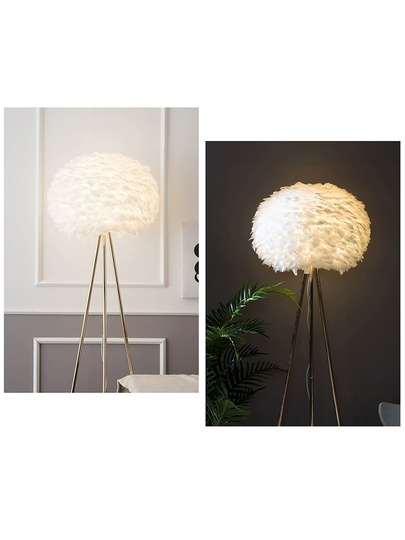 Торшер белый, золото, Lumos, 45*160 см, светодиодный, Е27, металл, 20 Вт