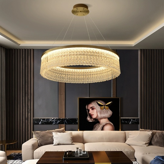 Люстра подвесная BONCUK 60*24 бронза, стекло, металл, LED.