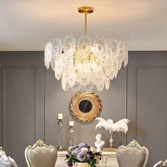 Люстра подвесная, медь, кристалл, GULUM 80*35, металл, Е14.