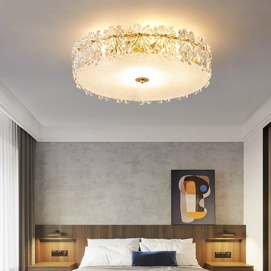 Потолочный светильник, бронза, стекло, CLEMENTINE 60*15 металл, Е14.