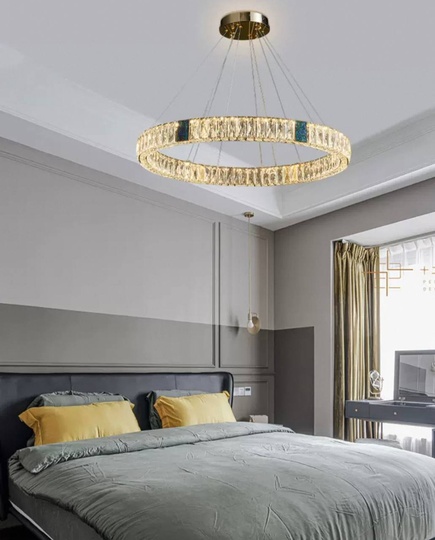 Люстра подвесная CEREN 40*150 золотой, хрусталь, металл, LED.