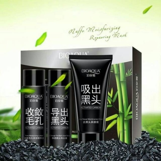 Набор для удаления черных точек с бамбуковым углем Bioaqua