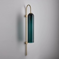Настенный светильник GORO, Бра,  20*53, зеленый, золото, металл, Е27.