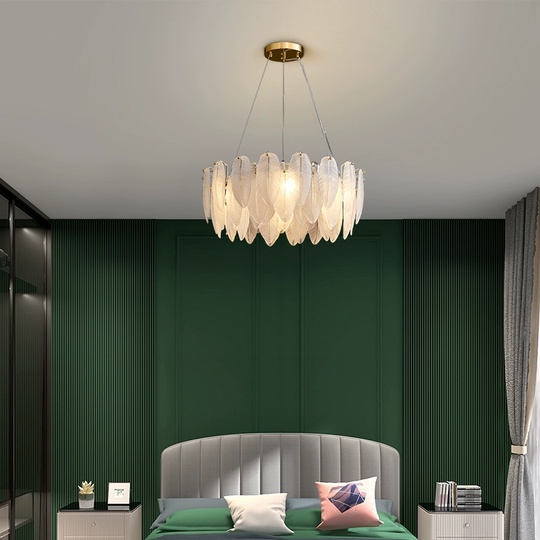 Люстра подвесная BURCU 100*25 золото, стекло, металл, Е14.