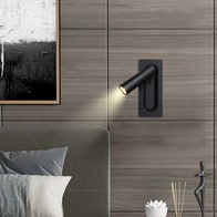 Настенный светильник EDGAR, Бра 7*17, черный, металл, LED.