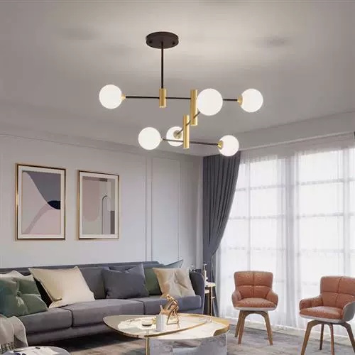 Люстра подвесная, черный, медь, стекло, ALARIC 83*90, металл, G9