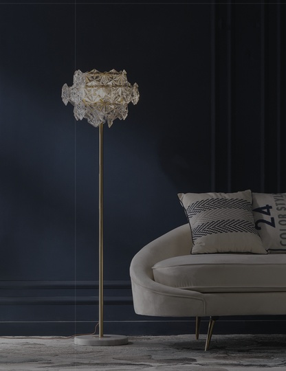 Напольный светильник золотой со стеклом Scale, E27, 5 Вт