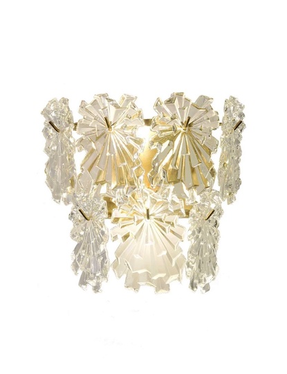 Настенный светильник, БРА ZAC 30*30, медный, прозрачный, стекло, металл, Е14.