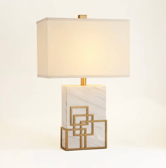 Настольная лампа DIADEM 38*55, белый, камень, металл