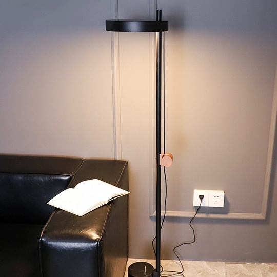 Торшер черный Lumen, 28*28*165 см, LED, ПММА, мрамор, 10 Вт