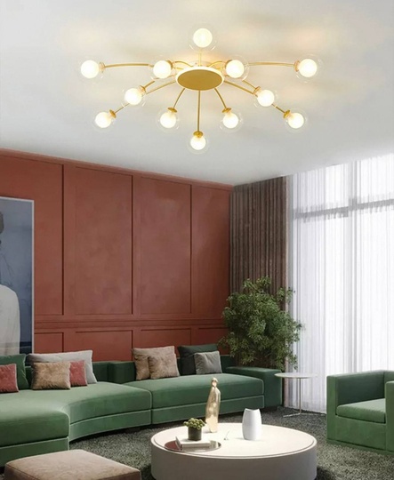 Люстра золотая Exalor, металл, стекло, 80*17 см, светодиодная, LED, G9