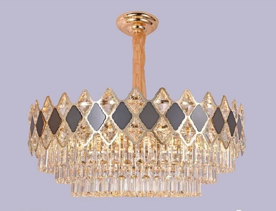 Люстра подвесная AKEL 80*32 золото, стекло, металл, Е14.