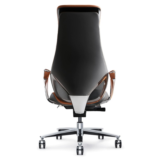 Кресло офисное для руководителя, перфорированная кожа, алюминиевый сплав