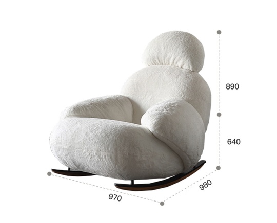 Кресло-качалка Белое. Bean, 98х90х89 см