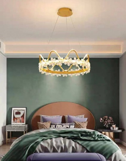 Люстра подвесная, золото, хрусталь, NOAH 80*20, металл, LED