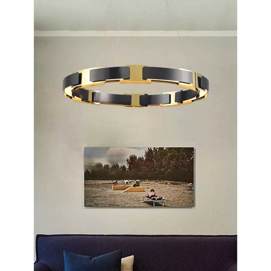 Светильник подвесной золотой, черный, Elumix, металл, 60*9 см, светодиодная, LED