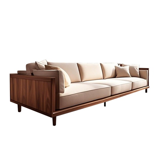 Прямой диван Allen темный орех, ткань, 280*85*80 см