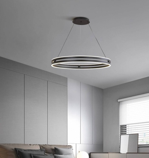 Светильник подвесной черный Elypz, металл, трос 120 см, 60*7.5 см, LED