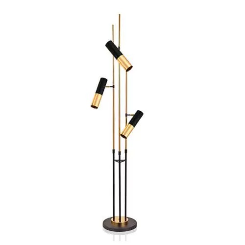 Торшер с направляющими плафонами черный, золото Tadle 30*175, LED, E14, металл