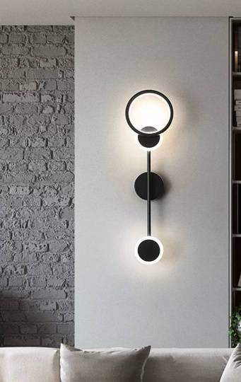 Настенный светильник, Бра, GERALD 15*62, черный, металл, LED.