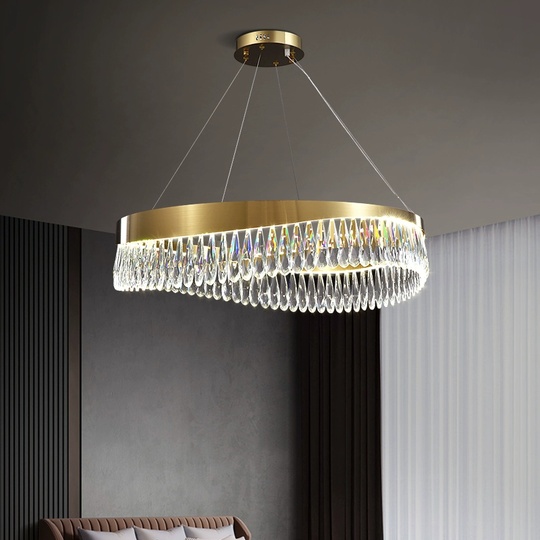 Люстра подвесная, медь, кристалл, GUNHAN 60*25, металл, LED.