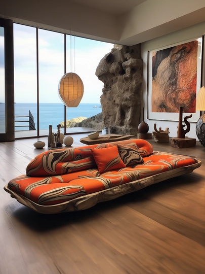 Диван двухместный Mivica, коричневый, 170*65*105 см, дерево, ткань