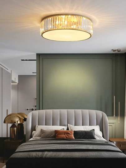 Потолочный светильник, золото, кристалл, BETHANY 50*15 металл, E14.