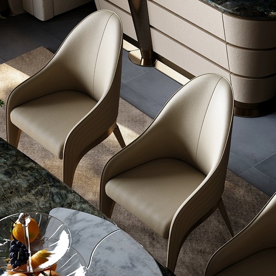 Обеденный стул Luxer 56*97*65 см, кожа, молочный