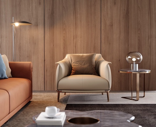 Кресло кожа Witki, 78*82*78 см, молочный, не раскладной, итальянский стиль