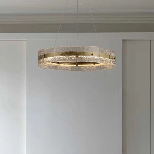 Светильник подвесной бронзовый Aelvaric, металл, стекло, трос 150 см, 60*13 см, LED