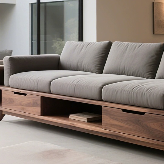 Прямой диван Abraham ореховый, ткань, 240*80*85 см