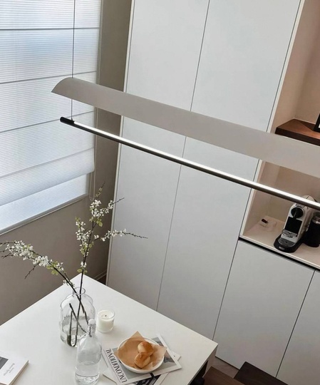 Люстра черная, белая Elystrin, металл, 180*13 см, светодиодная, LED